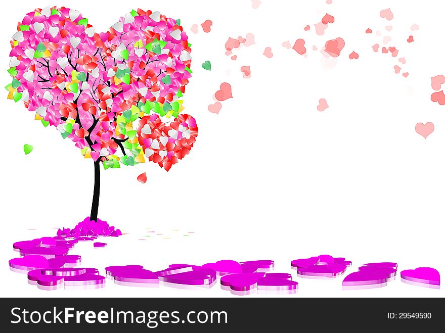 Tree filled with small heart. Tree filled with small heart