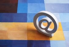 E-mail @ Sign On Colorful Background Royalty Free Stock Photography E-mail @ Sign On Colorful Background Royalty Free Stock Photography