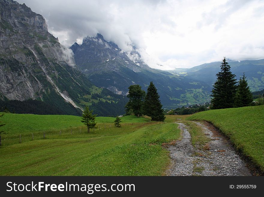 View On The Eiger And Grindelwald Valley Switzerla