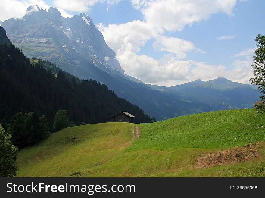 Eiger North Face And Kleine Scheidegg Switzerland