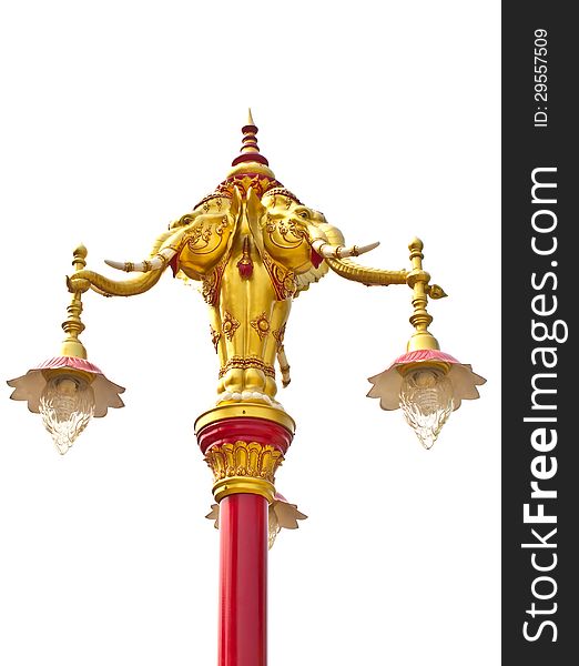 Golden Elephant Lamp Post