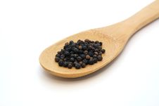Pepper In Wooden Spoon Stock Photo Pepper In Wooden Spoon Stock Photo
