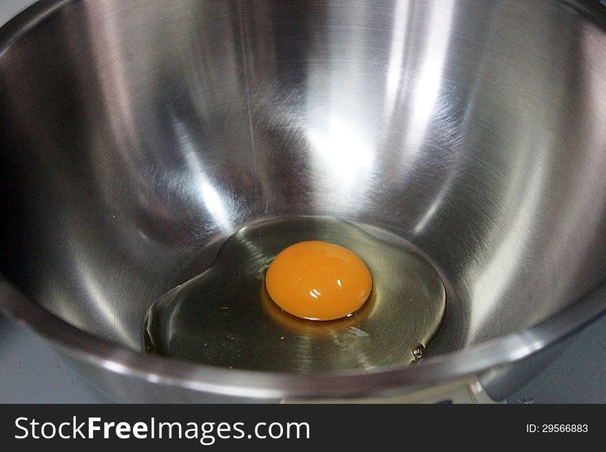 Yolk In Stainless Container.