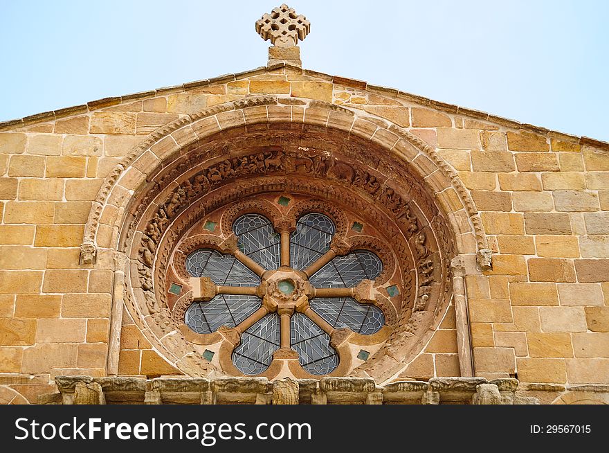 Church window with patterns at Soria. Church window with patterns at Soria