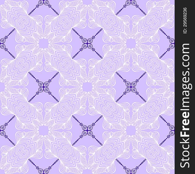 Floral purple blueprint pattern