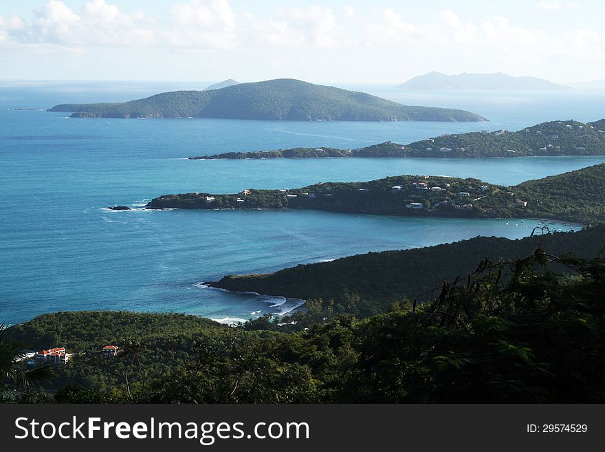 The landscape of st. thomas island at caribbean. The landscape of st. thomas island at caribbean