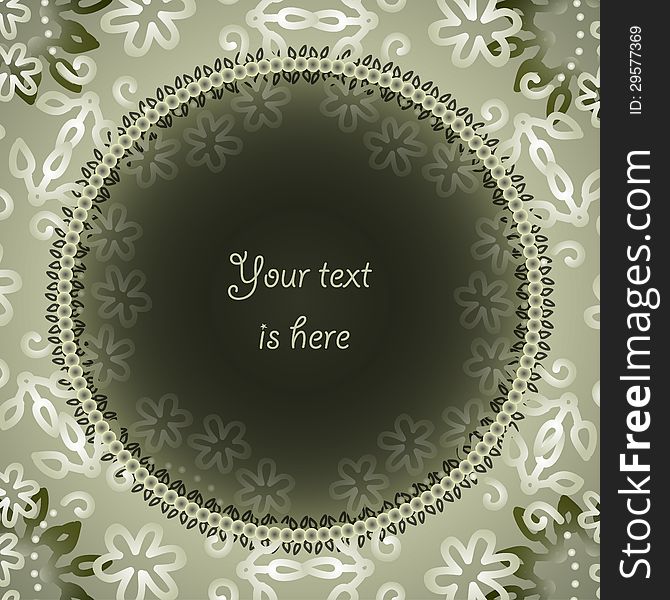 Abstract floral frame dark background