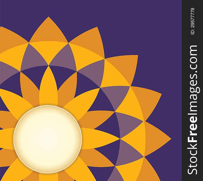 Banner on the background of bright yellow flowers. vector.