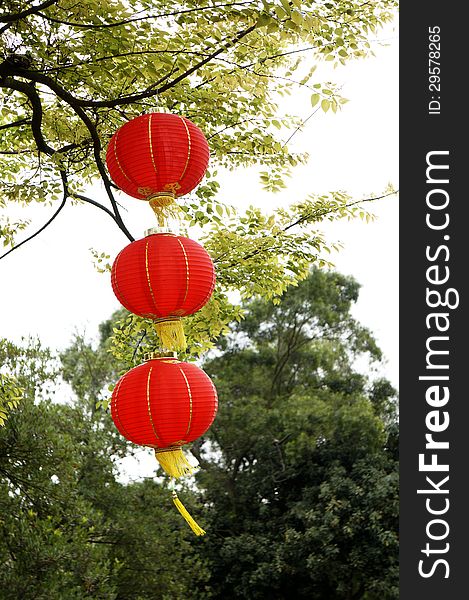 Hanging Red Lanterns