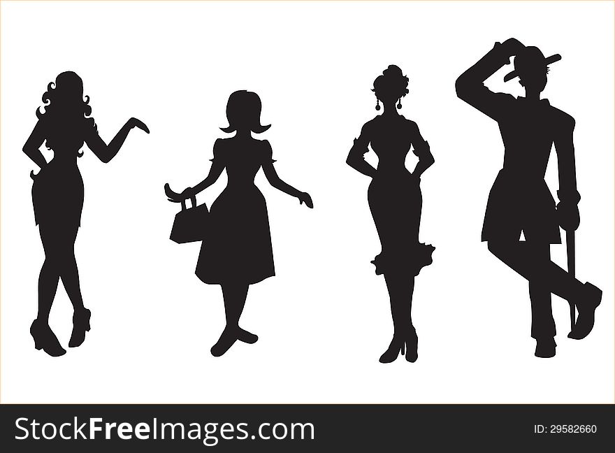 unique silhouettes of people