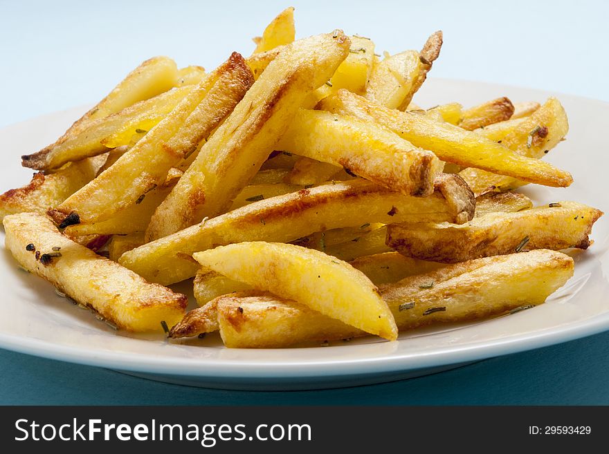 Baked Potato Seasoned With Salt, Oil