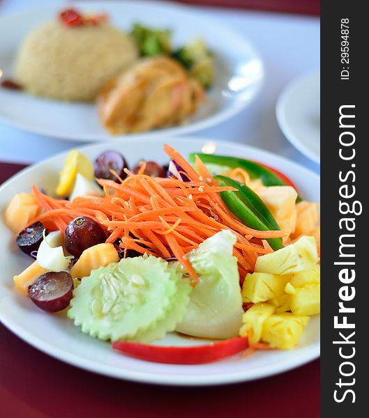 Closeup of fresh vegetable salad. Closeup of fresh vegetable salad