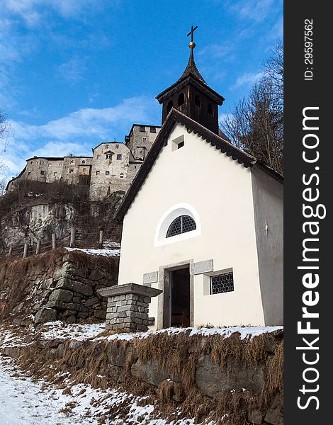 Church on the alps in campo tures. Church on the alps in campo tures