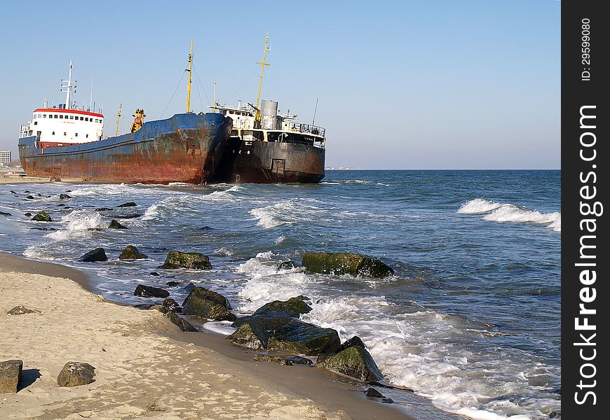 Two cargo ships ran aground