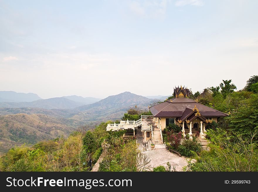 Temple on the mountain in thailand