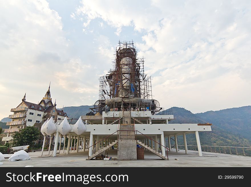 Buddha statue construction in Thailand. Buddha statue construction in Thailand.