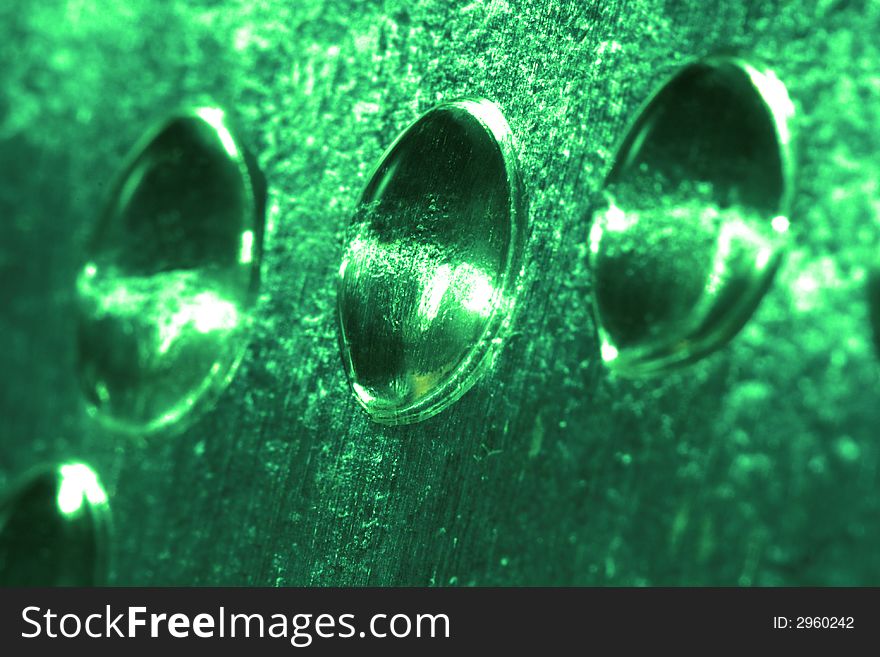 Green water drop for background
