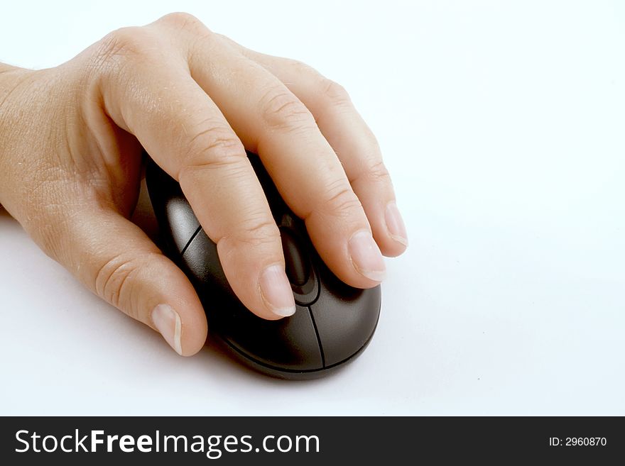 Hand on a mouse