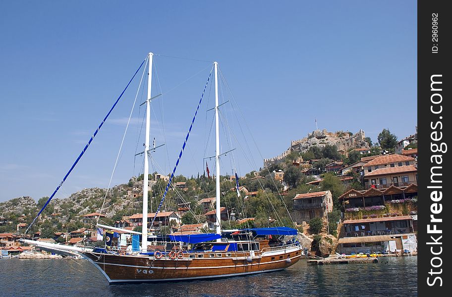 Harbor on the mediterranean sea from 
turkey. Harbor on the mediterranean sea from 
turkey