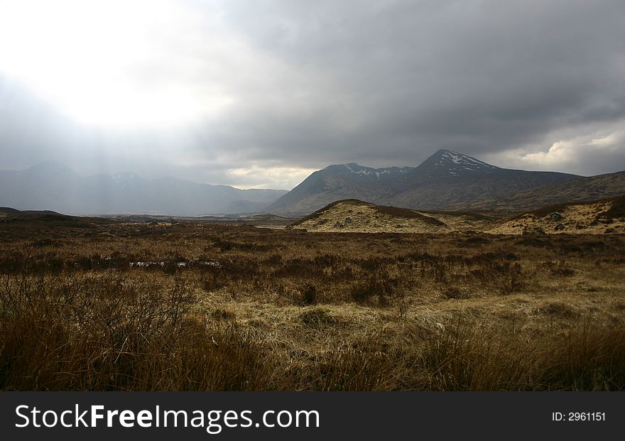 Looking out across the vast moorland of glencoe in scotland. Looking out across the vast moorland of glencoe in scotland