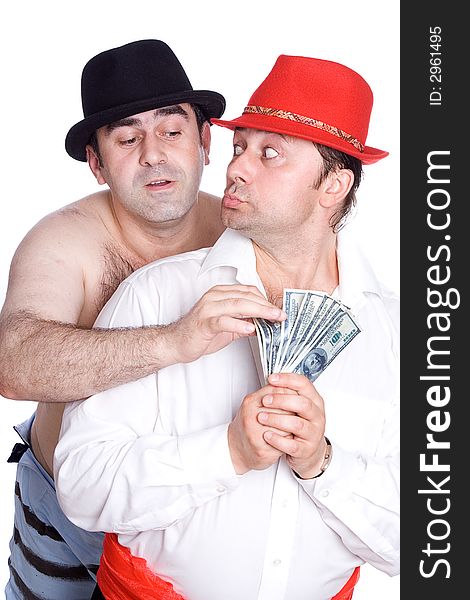 A series of photos about cheerful swindlers. A series of photos about cheerful swindlers