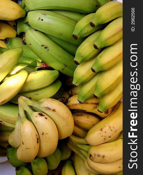 Fresh organic bananas for sale at market