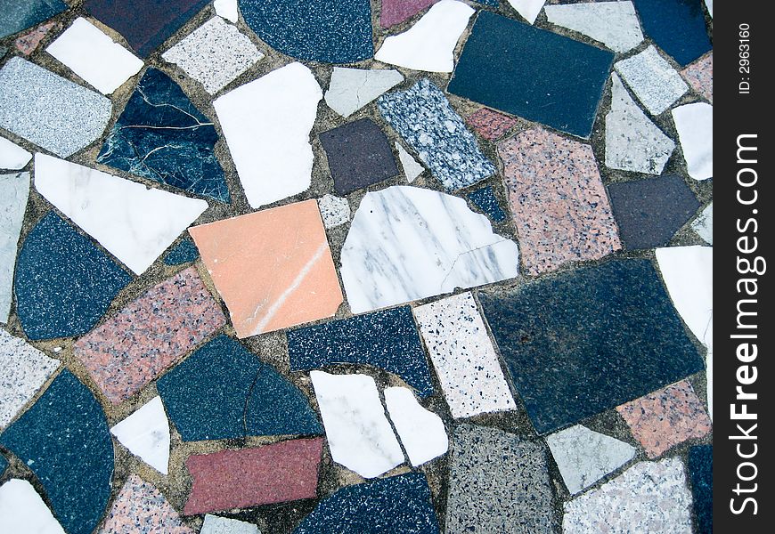 Mosaic stone  with different material. Mosaic stone  with different material