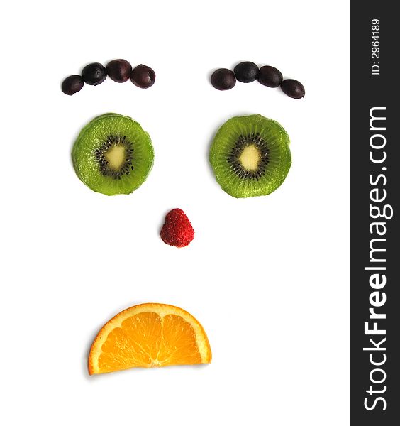 emotions of the person from cut fruit. emotions of the person from cut fruit