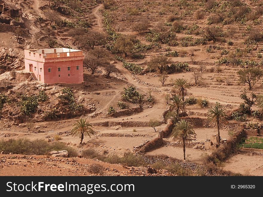 A lonely house in Atlas mountains, Moroco. A lonely house in Atlas mountains, Moroco