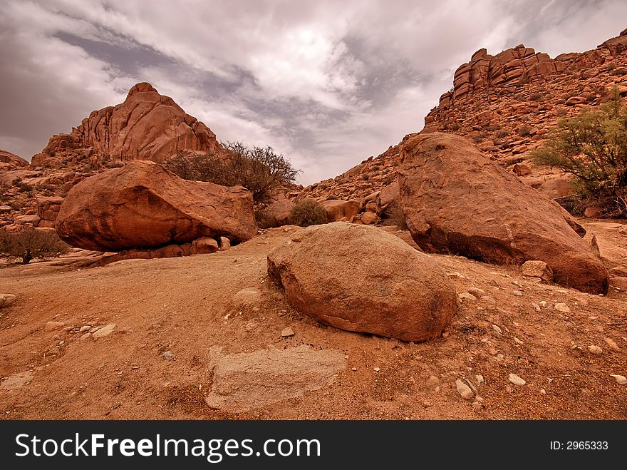 Landscape in Atlas mountains in Morocco