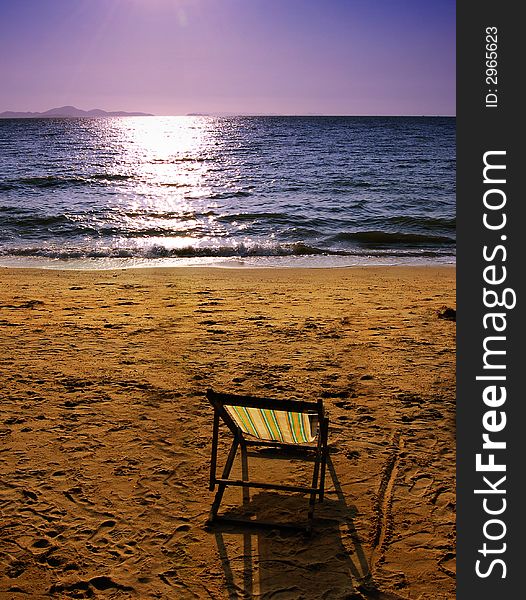 Chair on the beach in Thailand.