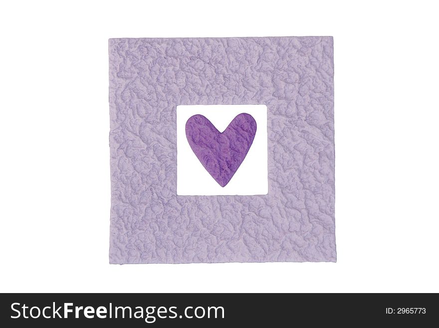 Purple Heart Within A Rectangular Frame, Textured Surface, White Background. Purple Heart Within A Rectangular Frame, Textured Surface, White Background