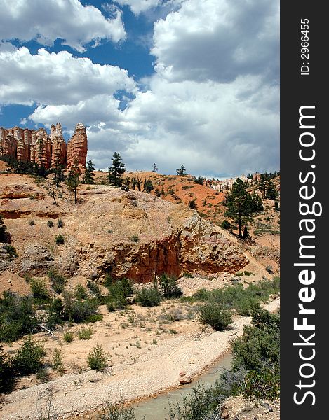 A desert scene with a small stream from southern Utah. A desert scene with a small stream from southern Utah.