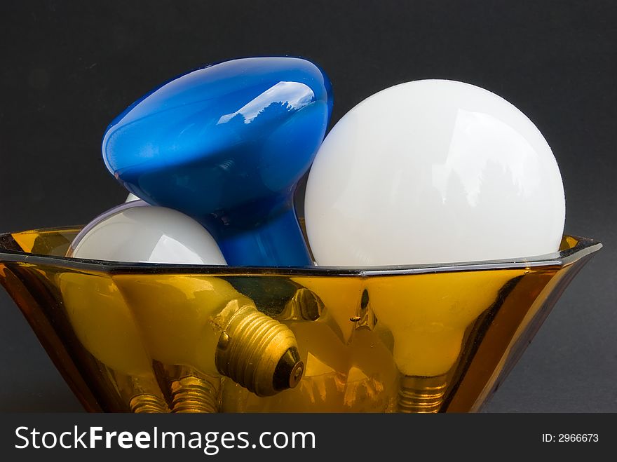 Colorful electric bulbs in the bowl 2.