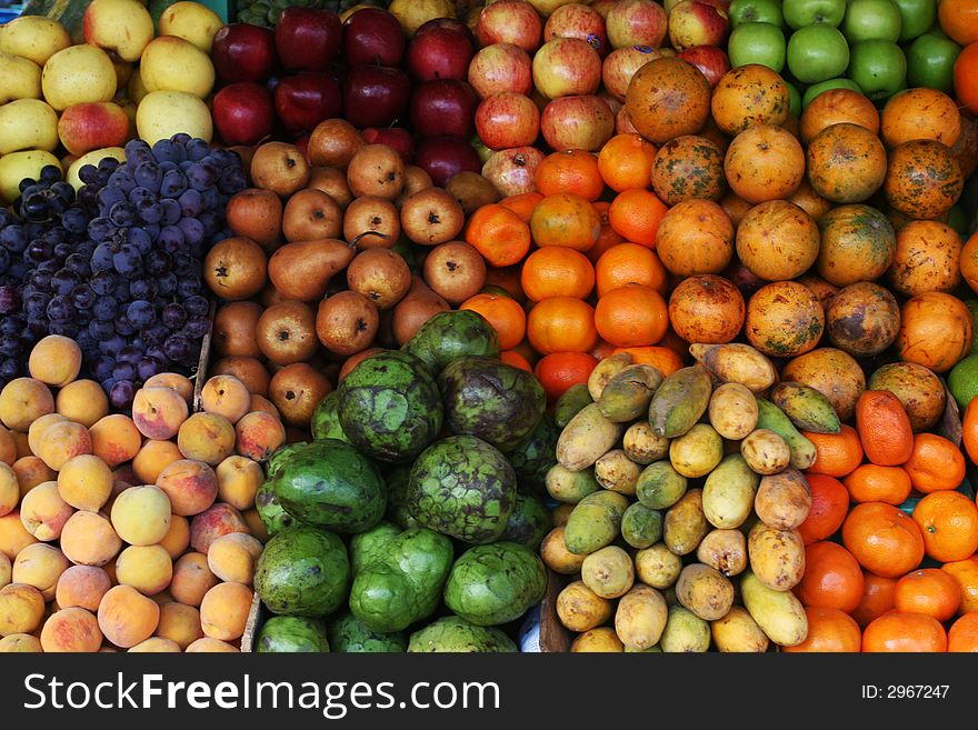 Various fruit on a village marketplace. Various fruit on a village marketplace