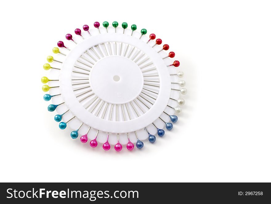 Sewing supplies on white background. Sewing supplies on white background