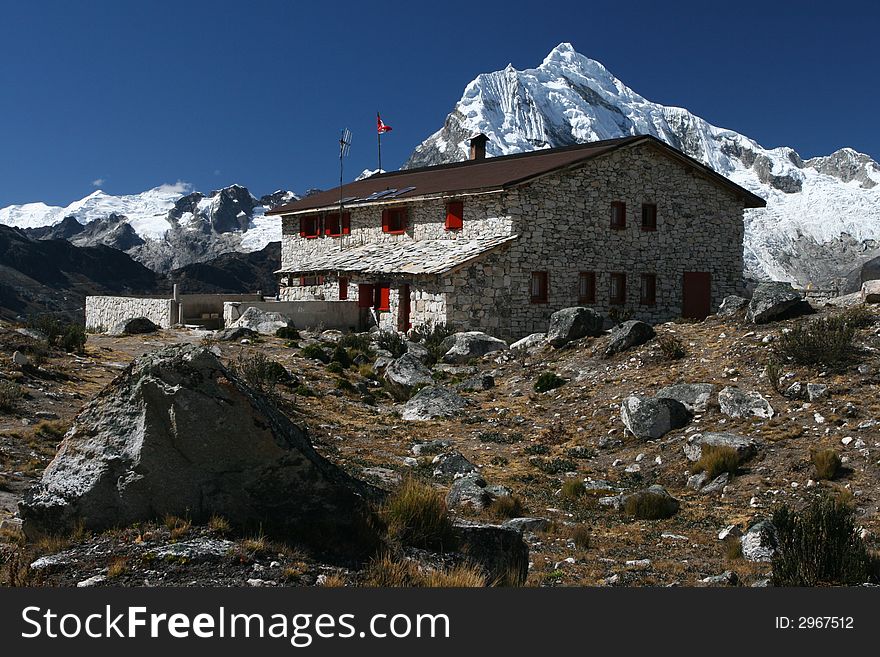 Mountain refuge in Cordillera Blanca, Peru