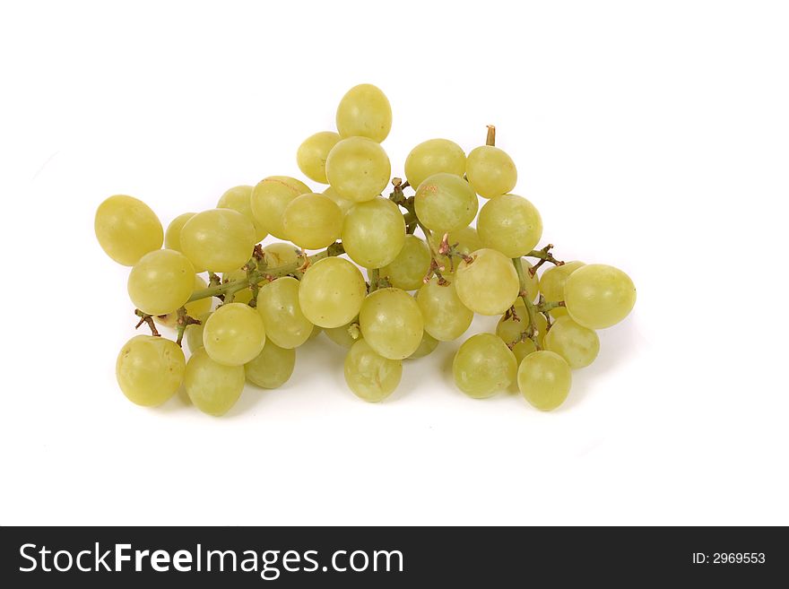 White grapes on the white background