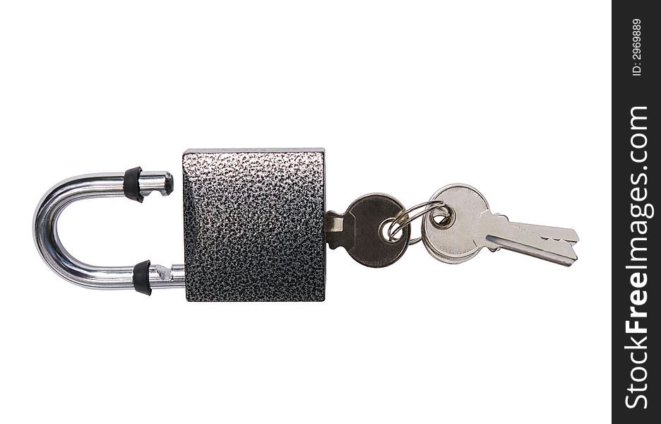 The metal lock with keys