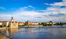 Amazing Vltava River From Charles Bridge Stock Photo Amazing Vltava River From Charles Bridge Stock Photo