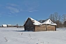 Old Barn With A Sagging Roof In Winter Stock Image Old Barn With A Sagging Roof In Winter Stock Image