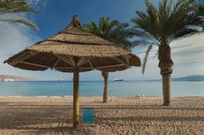 Sandy Beach Of Eilat After Storm, Israel Royalty Free Stock Photography Sandy Beach Of Eilat After Storm, Israel Royalty Free Stock Photography