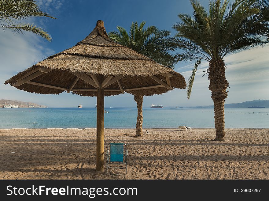 Sandy Beach Of Eilat After Storm, Israel