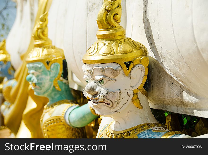 Yaksha, guardian of a thai buddhist temple in Krabi. Yaksha, guardian of a thai buddhist temple in Krabi