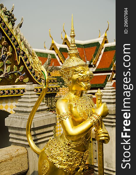 Golden statue in the grand palace, bangkok. Golden statue in the grand palace, bangkok