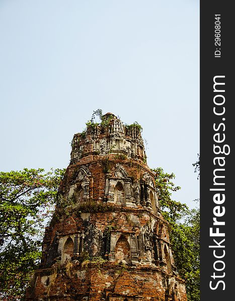 Old tower in ayutthaya, thailand. Old tower in ayutthaya, thailand