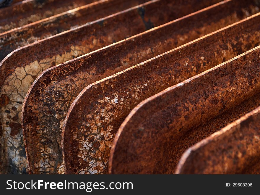 Old rusty radiator detail background