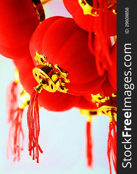 Close-up of the red lanterns. Close-up of the red lanterns