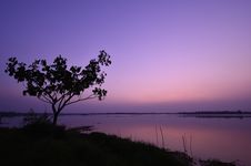Twilight Sunset At Lake Royalty Free Stock Photography Twilight Sunset At Lake Royalty Free Stock Photography