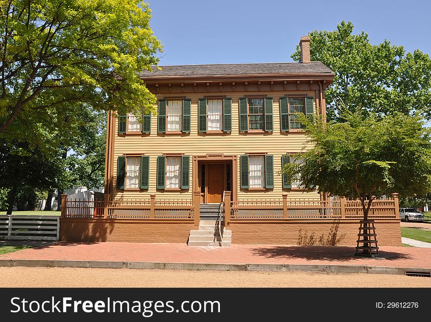 Abraham Lincoln's house in Springfield, Illinois. Abraham Lincoln's house in Springfield, Illinois